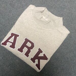 Parke Heather Grey Mock Neck Sweatshirt With Maroon Varsity lettering size XXL